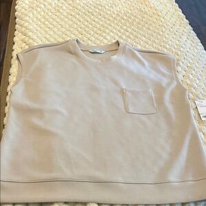 Women's Beige Sleeveless Top